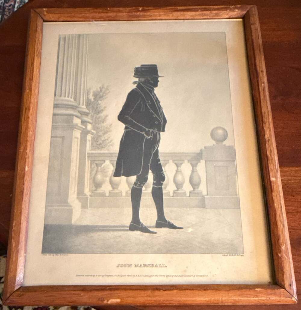 1844 John Marshall Silhouette Print by E. B. & E. C. Kellogg Framed Art